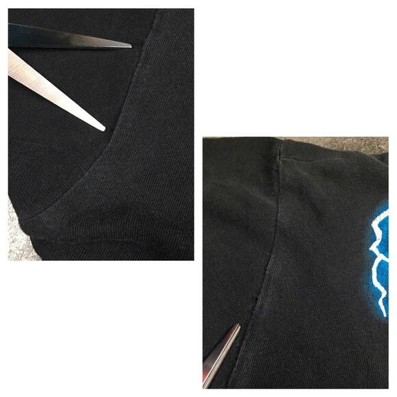 Vintage American Thunder Wolf Only the Strong Survive T Shirt Tee Distressed AOP - Picture 14 of 16